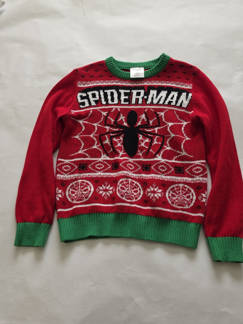 jumping beans Red and Green Spider-Man Knit Sweater Boys Size 8